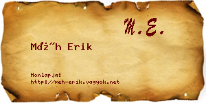 Méh Erik névjegykártya